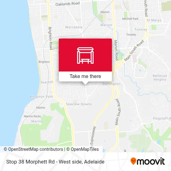 Mapa Stop 38 Morphett Rd - West side