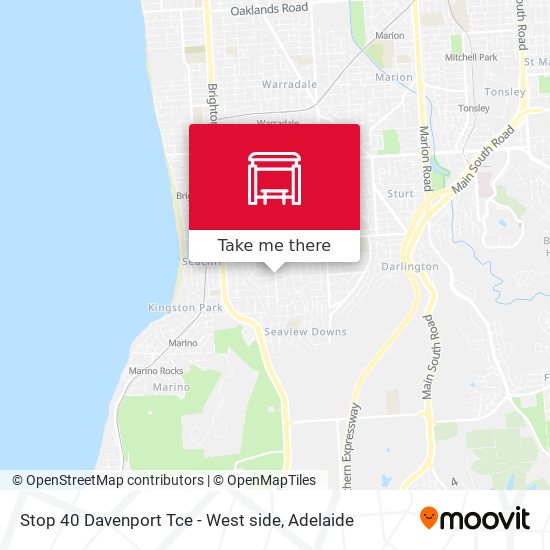 Mapa Stop 40 Davenport Tce - West side