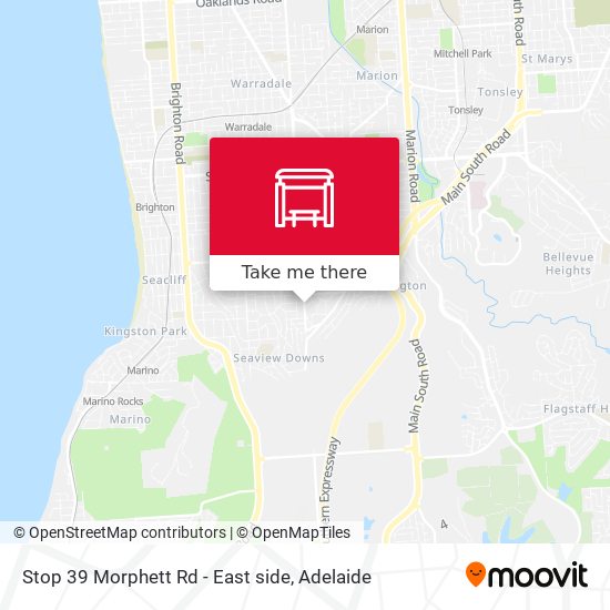 Stop 39 Morphett Rd - East side map
