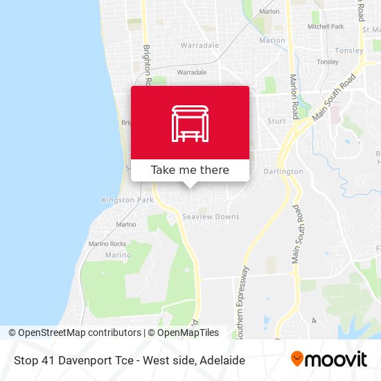 Stop 41 Davenport Tce - West side map