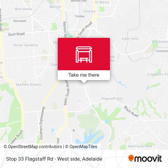 Stop 33 Flagstaff Rd - West side map