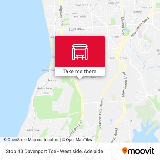 Stop 43 Davenport Tce - West side map