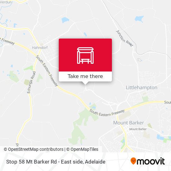 Stop 58 Mt Barker Rd - East side map