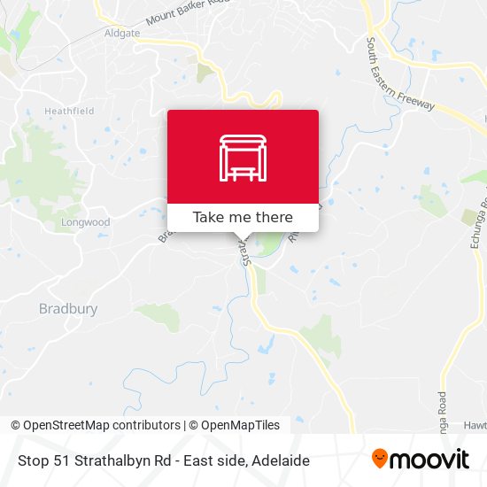 Stop 51 Strathalbyn Rd - East side map