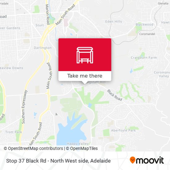 Stop 37 Black Rd - North West side map