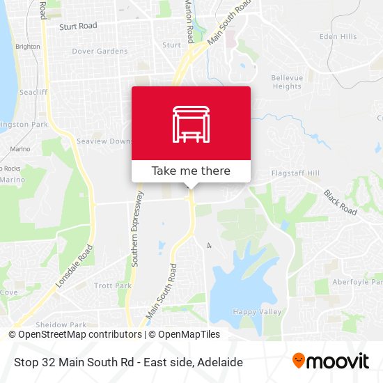 Stop 32 Main South Rd - East side map