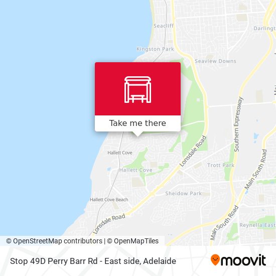 Stop 49D Perry Barr Rd - East side map