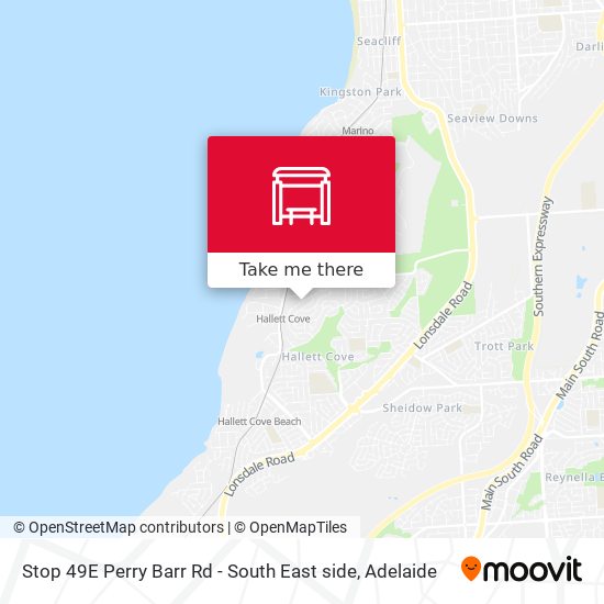 Stop 49E Perry Barr Rd - South East side map