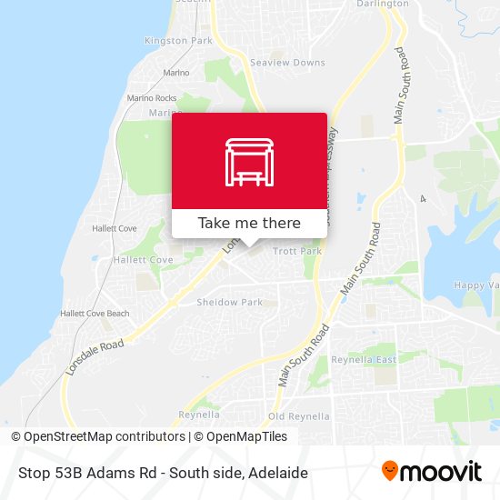 Stop 53B Adams Rd - South side map