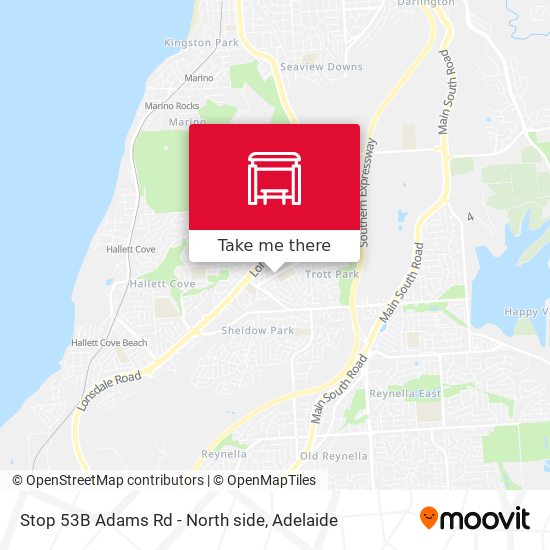 Stop 53B Adams Rd - North side map