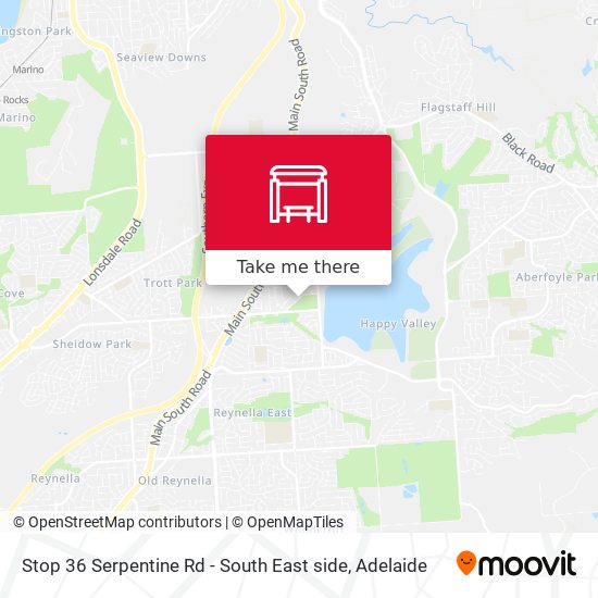 Stop 36 Serpentine Rd - South East side map