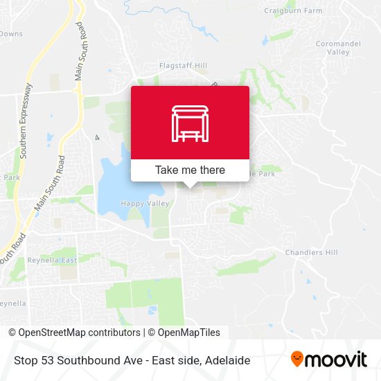 Stop 53 Southbound Ave - East side map