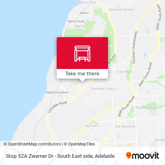 Stop 52A Zwerner Dr - South East side map