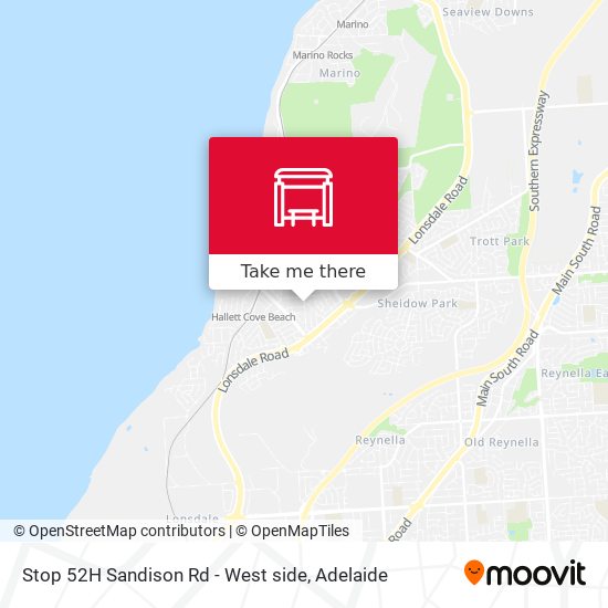 Stop 52H Sandison Rd - West side map