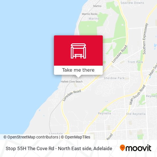 Stop 55H The Cove Rd - North East side map