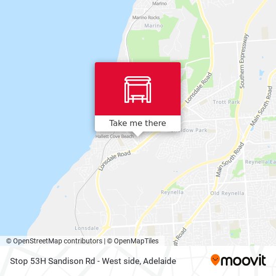 Stop 53H Sandison Rd - West side map