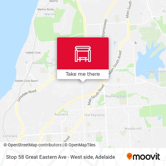 Stop 58 Great Eastern Ave - West side map