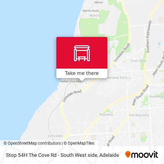 Stop 54H The Cove Rd - South West side map