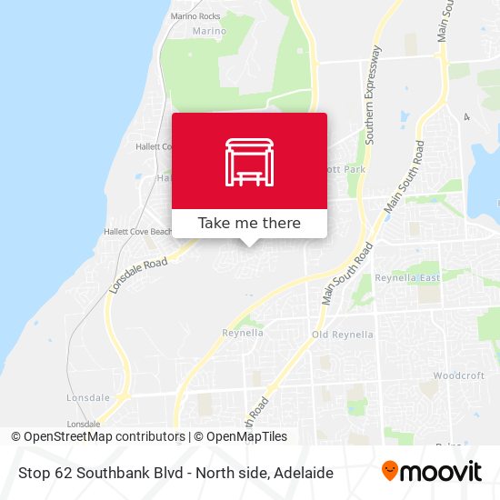 Stop 62 Southbank Blvd - North side map