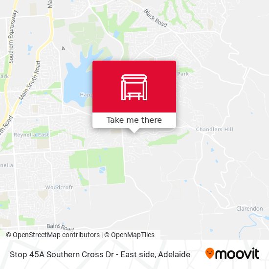 Stop 45A Southern Cross Dr - East side map