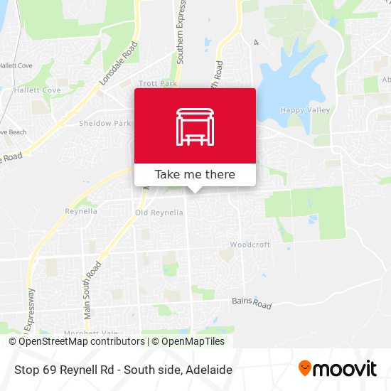 Stop 69 Reynell Rd - South side map