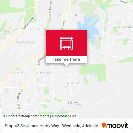 Stop 43 Sir James Hardy Way - West side map