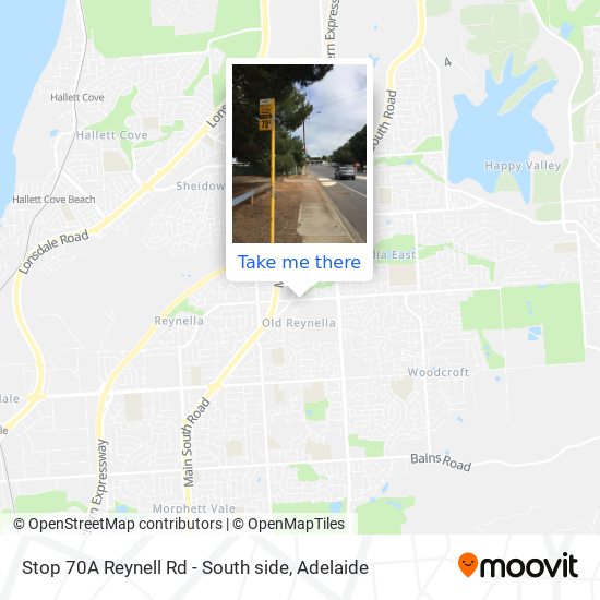 Stop 70A Reynell Rd - South side map