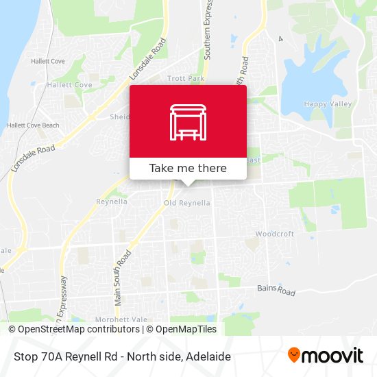 Stop 70A Reynell Rd - North side map