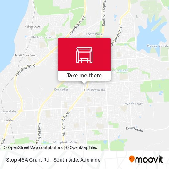 Stop 45A Grant Rd - South side map