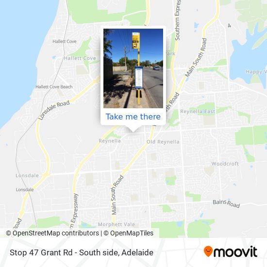 Stop 47 Grant Rd - South side map