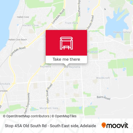 Stop 45A Old South Rd - South East side map