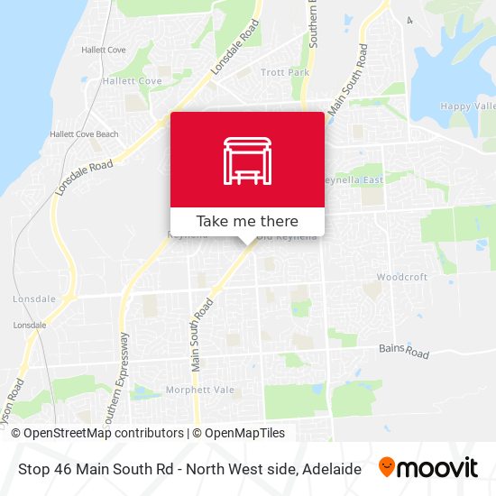 Stop 46 Main South Rd - North West side map