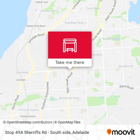 Stop 49A Sherriffs Rd - South side map