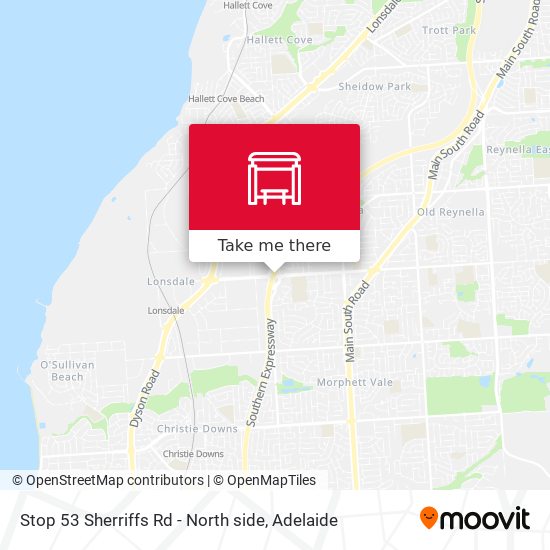 Stop 53 Sherriffs Rd - North side map