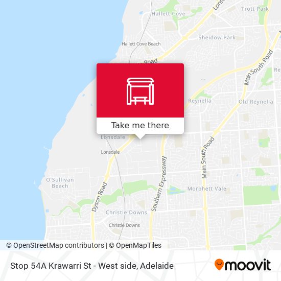 Stop 54A Krawarri St - West side map
