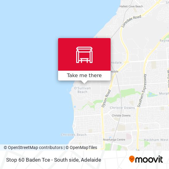 Stop 60 Baden Tce - South side map