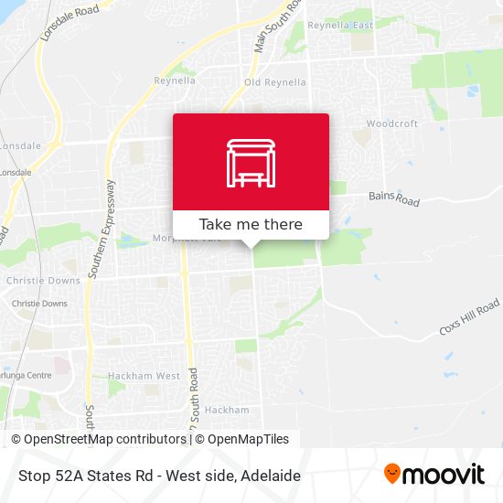 Stop 52A States Rd - West side map