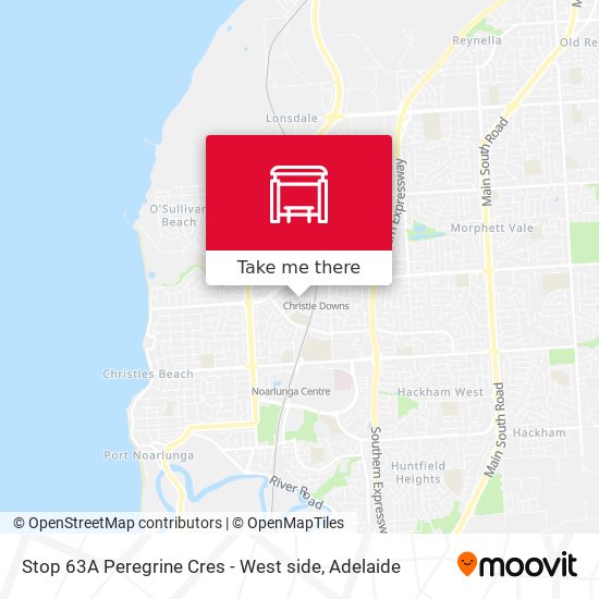Stop 63A Peregrine Cres - West side map