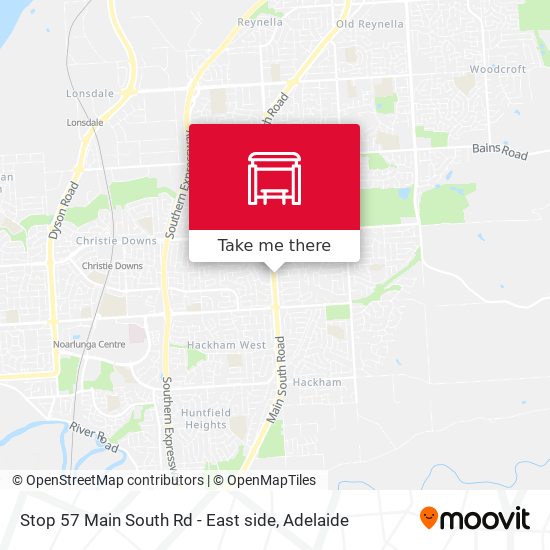 Stop 57 Main South Rd - East side map