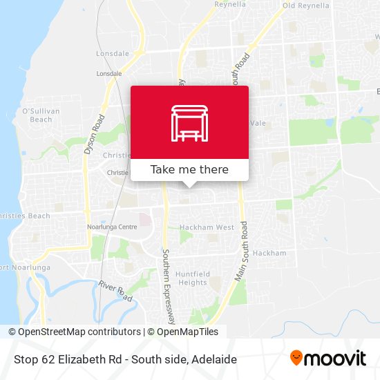 Stop 62 Elizabeth Rd - South side map