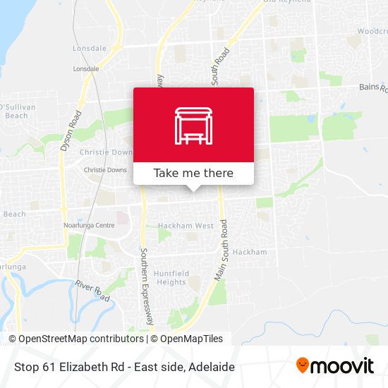 Stop 61 Elizabeth Rd - East side map