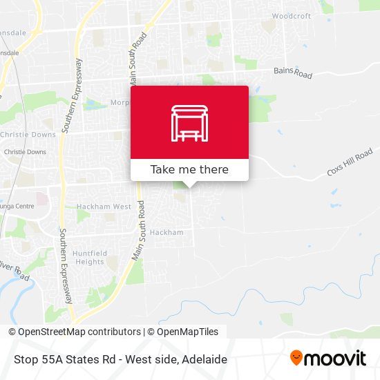 Stop 55A States Rd - West side map