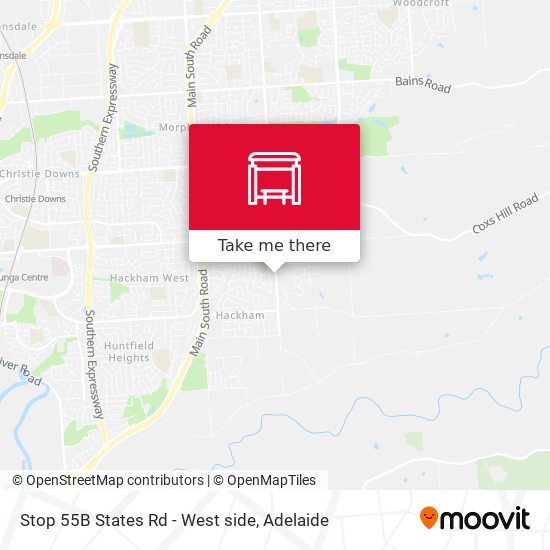 Stop 55B States Rd - West side map