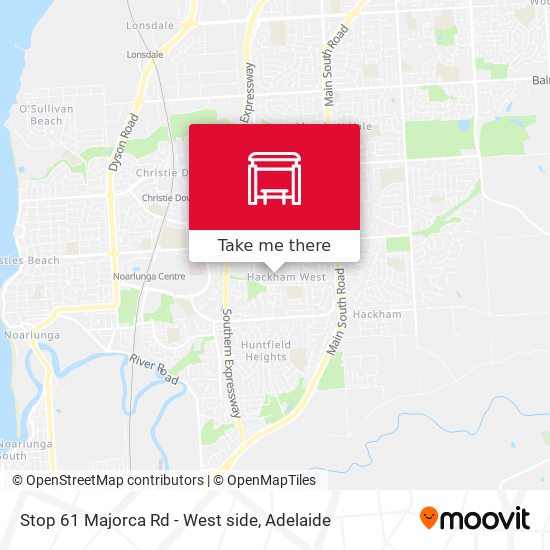 Stop 61 Majorca Rd - West side map