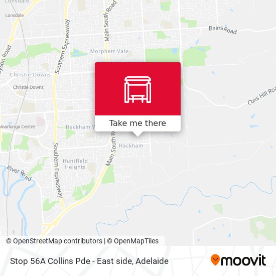 Stop 56A Collins Pde - East side map