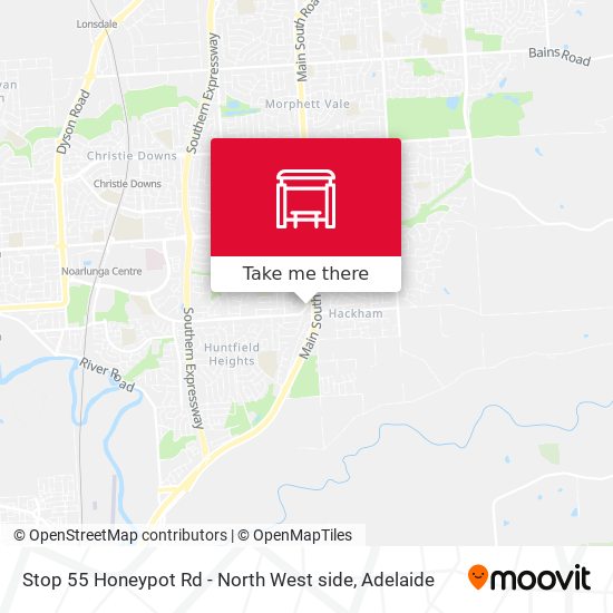 Stop 55 Honeypot Rd - North West side map