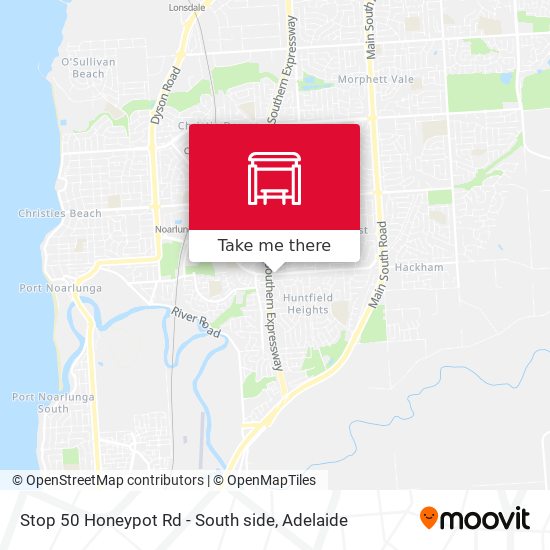 Stop 50 Honeypot Rd - South side map