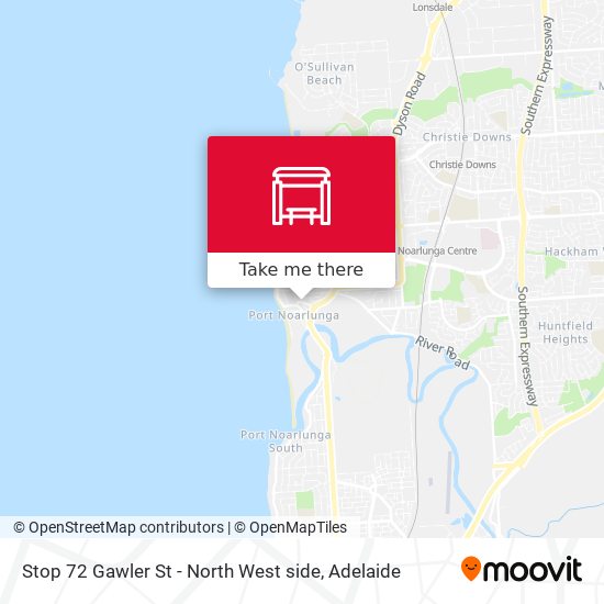 Stop 72 Gawler St - North West side map