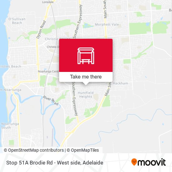 Stop 51A Brodie Rd - West side map