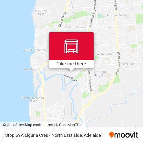 Stop 69A Liguria Cres - North East side map